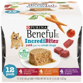 Purina Beneful Incredibites Wet Dog Food for Small Dogs Variety Pack 3 oz Cans (12 Pack)