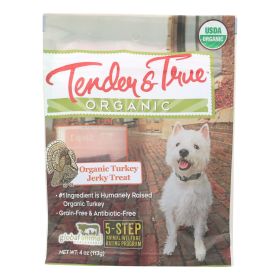 Tender & True Organic Turkey Jerky Dog Treats - Case Of 10 - 4 Oz