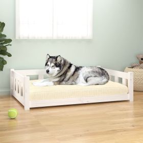 Dog Bed White 41.5"x29.7"x11" Solid Wood Pine