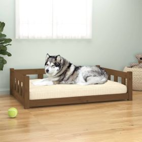 Dog Bed Honey Brown 41.5"x29.7"x11" Solid Wood Pine
