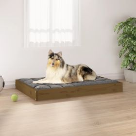 Dog Bed Honey Brown 36"x25.2"x3.5" Solid Wood Pine