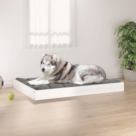Dog Bed White 40"x29.1"x3.5" Solid Wood Pine