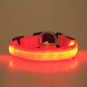 LED PET Safety Halo Style Collar (Color: Red, size: medium)