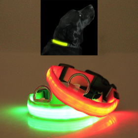 LED PET Safety Halo Style Collar (Color: Green, size: medium)