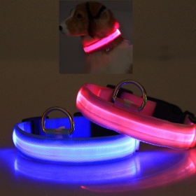 LED PET Safety Halo Style Collar (Color: Blue, size: XL)