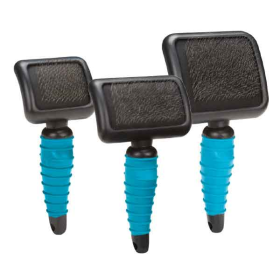 MG Ergonomic Soft Slicker Brush (Color: Blue, size: small)