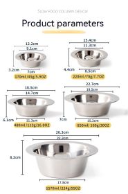 Pet Slow Food Stainless Steel Bowl And Tableware (Option: L-Stainless Steel)