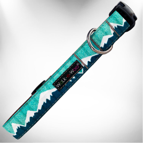 Mountain Dog Collars (Color: Wintergreen Snowcap Mtn, size: L 1" width fits 14-25" neck)
