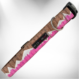 nowcap Mountain Dog Collars (Color: Pink Snowcap Mtn, size: L 1" width fits 14-25" neck)