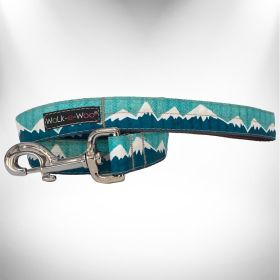 Snowcap Mountain Dog Leash (Color: Wintergreen, size: REGULAR 1" width- 5' long)