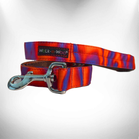 Dog Leash (Color: Red/Purple, size: THIN 5/8" width- 5' long)