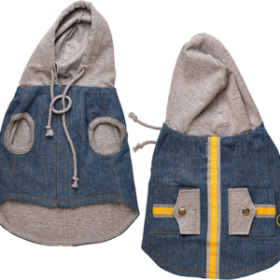 Denim Hoodie Vest (Color: Indigo, size: medium)