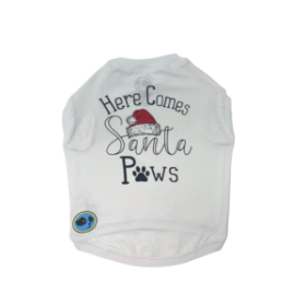 Santa Paws Tee (Color: White, size: medium)