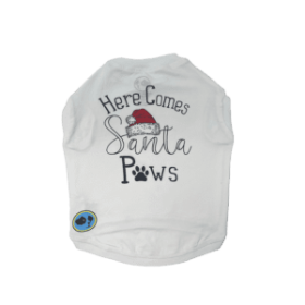 Santa Paws Tee (Color: White, size: medium)