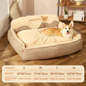 Kennel Warm Pet Removable And Washable For Sleeping (Option: Cream Color-S)