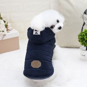 Teddy Pet Clothing Two-leg Cotton-padded Clothes (Option: Purplish Blue-S)