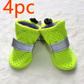 Pet Dog Breathable Wear-resistant And Non-slip Soft Sole Shoes (Option: Fluorescent Green-NO3)