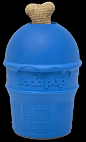 SP Ice Cream Cone Durable Rubber Chew Toy and Treat Dispenser (Color: Blue, size: medium)
