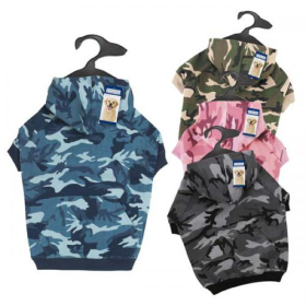 Casual Canine Camo Hoodie (Color: Green, size: small)