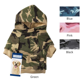 Casual Canine Camo Hoodie (Color: Green, size: large)