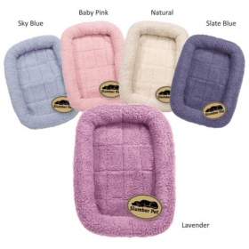 Slumber Pet Sherpa Crate Bed (Color: Pink, size: large)