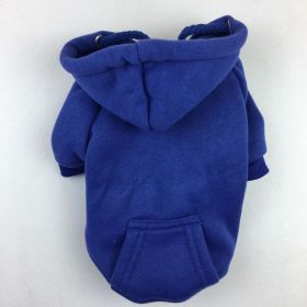 Autumn And Winter Pet Clothes With Coat And Cap Hoodies (Option: BLUE-XS)