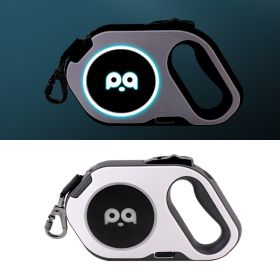 New LED Light Dog Leash Automatic Retractable Leash Outdoor Cool (Option: Black And White-5 M)