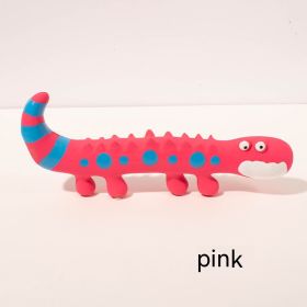 Pet Latex Lizard Bite-resistant Molar Dog Toy (Color: Pink)