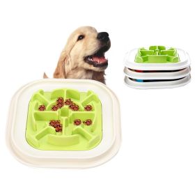 ABS Creative Dog Cat Feeders Anti Choke Food Separate Bowl Non-toxic Pet Plate Kitten Puppy Slow Eating Accessories (Color: Green)