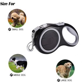 Automatic Retractable Dog Leash Long Strong Pet Leash For Large Dogs Durable Nylon Big Dog Walking Leash Leads Rope (Color: Black, size: 5m-20kg)