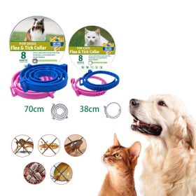 Boxed Anti Flea And Tick Dog Collar Dog Antiparasitic Collar Cat Mosquitoes Insect Repellent Retractable Deworming Pet Accessories (Color: Pink, size: 38cm)