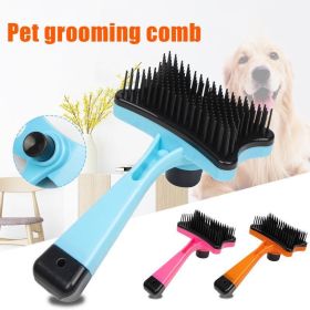 Plastic Push Brush for Cat and Dogs Pet Groom Bath Brush Hair Removal Brush Best Price (Color: Pink)