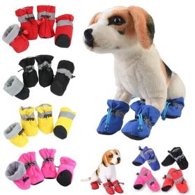 Anti-slip Pet Dog shoes Waterproof boots shoes puppy cat socks boots dog shoes (Color: Yellow, size: 6)