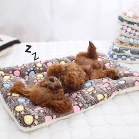 Pet Winter Cushion For Indoor Dogs & Cats; Anti-slip Warm Cat Bed With Paw Pattern; Cute Pet Bed Mat (size: M)