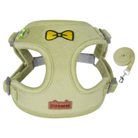 dog Harnesses and dog leash set; Pet Traction Rope Vest Pet Chest Strap Small and Medium Dog Strap Reflective Dog Walking Rope Wholesale (Specification (L * W): XL, colour: green)