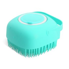 Pet Dog Shampoo Massager Brush Cat Massage Comb Grooming Scrubber Shower Brush For Bathing Short Hair Soft Silicone Brushes (Color: Blue)