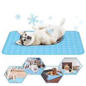 Cool Pad Cushion Dog Cat Puppy Blanket For Summer Sleeping Bed  Pet Cooling Mat (Color: Blue, size: XL)