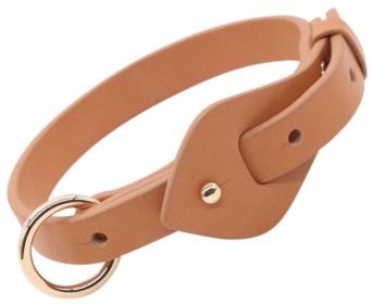 Pet Life 'Ever-Craft' Boutique Series Adjustable Designer Leather Dog Collar (Color: Brown, size: medium)