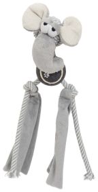 Pet Life 'Tennis Pawl' Rope Squeaker and Crinkle Tennis Dog Toy (Color: Grey)