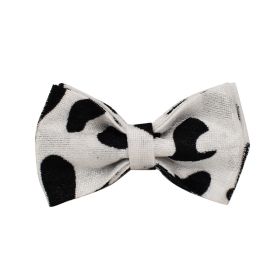 New Cows On White Background Dog Collar Bow Dog Back Suit (Option: Bowknot-L)