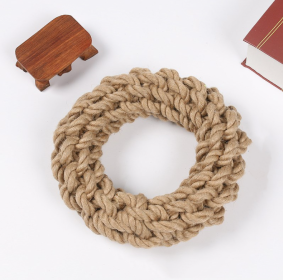Pet Toy New Bite-resistant Hemp Rope Ring Dog Leash Circle (Option: Style A)
