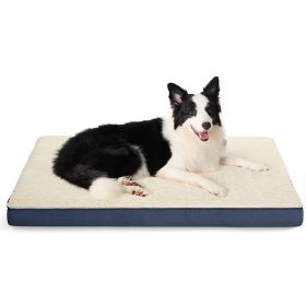 Dog Cage Mat Removable And Washable Sponge Kennel Pet Pad (Option: Blue And White-L 91x69x75CM)